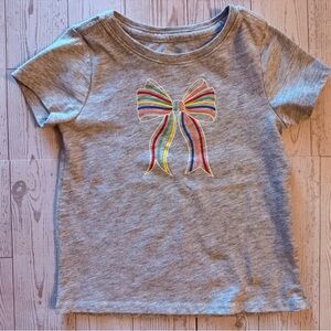 🎀 Wonder Nation Gray T-Shirt with Multicolor Bow